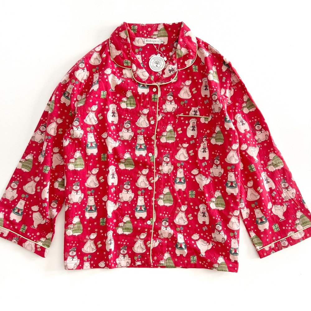 The Mahogany Store Polar Bear Flannel PJ Set New Size 2X - Picture 3 of 14